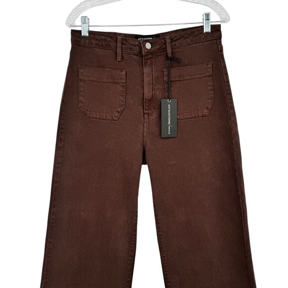 Just Black Denim Patch Pocket Wide Leg Jeans in Chocolate Brown Size 30 NWT - Picture 5 of 15
